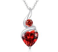 LOUISA SECRET Infinity Heart Necklaces for Women 925 Sterling Silver or Brass Plated with Rose Gold Birthstone Pendant,Jewellery Gifts for Women/Wife/Her Anniversary Birthday Mothers Day Christmas