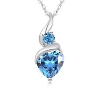 LOUISA SECRET Infinity Heart Necklaces for Women 925 Sterling Silver or Brass Plated with Rose Gold Birthstone Pendant,Jewellery Gifts for Women/Wife/Her Anniversary Birthday Mothers Day Christmas