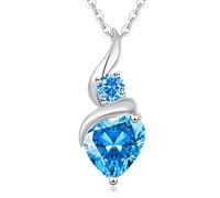 LOUISA SECRET Infinity Heart Necklaces for Women 925 Sterling Silver or Brass Plated with Rose Gold Birthstone Pendant,Jewellery Gifts for Women/Wife/Her Anniversary Birthday Mothers Day Christmas