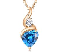 LOUISA SECRET Infinity Heart Necklaces for Women 925 Sterling Silver or Brass Plated with Rose Gold Birthstone Pendant,Jewellery Gifts for Women/Wife/Her Anniversary Birthday Mothers Day Christmas