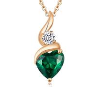 LOUISA SECRET Infinity Heart Necklaces for Women 925 Sterling Silver or Brass Plated with Rose Gold Birthstone Pendant,Jewellery Gifts for Women/Wife/Her Anniversary Birthday Mothers Day Christmas