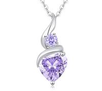 LOUISA SECRET Infinity Heart Necklaces for Women 925 Sterling Silver or Brass Plated with Rose Gold Birthstone Pendant,Jewellery Gifts for Women/Wife/Her Anniversary Birthday Mothers Day Christmas