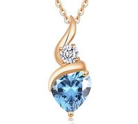 LOUISA SECRET Infinity Heart Necklaces for Women 925 Sterling Silver or Brass Plated with Rose Gold Birthstone Pendant,Jewellery Gifts for Women/Wife/Her Anniversary Birthday Mothers Day Christmas