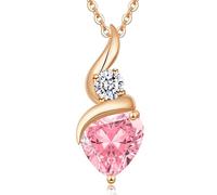 LOUISA SECRET Infinity Heart Necklaces for Women 925 Sterling Silver or Brass Plated with Rose Gold Birthstone Pendant,Jewellery Gifts for Women/Wife/Her Anniversary Birthday Mothers Day Christmas