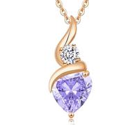 LOUISA SECRET Infinity Heart Necklaces for Women 925 Sterling Silver or Brass Plated with Rose Gold Birthstone Pendant,Jewellery Gifts for Women/Wife/Her Anniversary Birthday Mothers Day Christmas