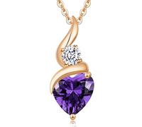 LOUISA SECRET Infinity Heart Necklaces for Women 925 Sterling Silver or Brass Plated with Rose Gold Birthstone Pendant,Jewellery Gifts for Women/Wife/Her Anniversary Birthday Mothers Day Christmas