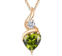 LOUISA SECRET Infinity Heart Necklaces for Women 925 Sterling Silver or Brass Plated with Rose Gold Birthstone Pendant,Jewellery Gifts for Women/Wife/Her Anniversary Birthday Mothers Day Christmas