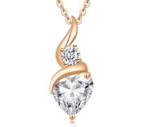 LOUISA SECRET Infinity Heart Necklaces for Women 925 Sterling Silver or Brass Plated with Rose Gold Birthstone Pendant,Jewellery Gifts for Women/Wife/Her Anniversary Birthday Mothers Day Christmas