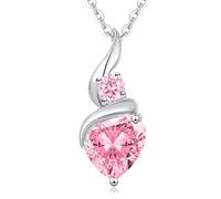 LOUISA SECRET Infinity Heart Necklaces for Women 925 Sterling Silver or Brass Plated with Rose Gold Birthstone Pendant,Jewellery Gifts for Women/Wife/Her Anniversary Birthday Mothers Day Christmas