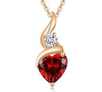 LOUISA SECRET Infinity Heart Necklaces for Women 925 Sterling Silver or Brass Plated with Rose Gold Birthstone Pendant,Jewellery Gifts for Women/Wife/Her Anniversary Birthday Mothers Day Christmas