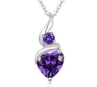 LOUISA SECRET Infinity Heart Necklaces for Women 925 Sterling Silver or Brass Plated with Rose Gold Birthstone Pendant,Jewellery Gifts for Women/Wife/Her Anniversary Birthday Mothers Day Christmas