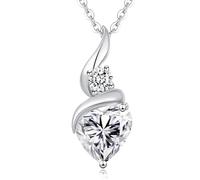 LOUISA SECRET Infinity Heart Necklaces for Women 925 Sterling Silver or Brass Plated with Rose Gold Birthstone Pendant,Jewellery Gifts for Women/Wife/Her Anniversary Birthday Mothers Day Christmas
