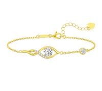LOUISA SECRET Infinity Moissanite Bracelets for Womens Girls with 18K Gold Plated Adjustable Heart Bracelets Jewellery Gifts for Women/Wife/Her/Mum Anniversary Birthday Mothers Day Christmas