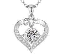 LOUISA SECRET Initial heart Necklaces for women gold plated jewelry | 18K gold A-Z Capital Initial Stainless steel Personalised Jewellery Gifts for Women Wife Her Mum Anniversary Birthday