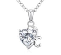 LOUISA SECRET Necklaces for Women A-Z Capital Initial Love Heart Pendant