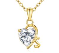 LOUISA SECRET Necklaces for Women A-Z Capital Initial Love Heart Pendant