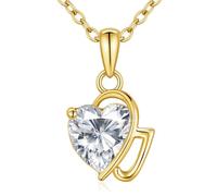 LOUISA SECRET Necklaces for Women A-Z Capital Initial Love Heart Pendant