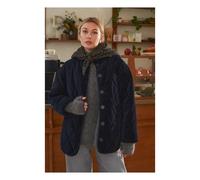 Louisa Velvet Quilted Coat - Women's Collection Indigo L