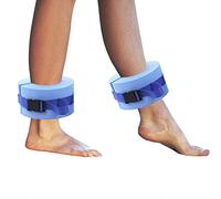 LouisaYork Swimming Ankle Bands, Set of 2 Foam Swim Aquatic Cuffs, Water Aerobics Float Ring, Blue Ankles Arms Belts with Quick Release Buckle for Swim Fitness Training