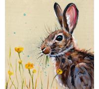 Louise Brown Buttercup Bunny Framed Canvas Print Cream/brown (40Cm X 40Cm)