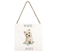 Louise Nisbet Wooden West Highland Terrier Plaque Off White (One Size)