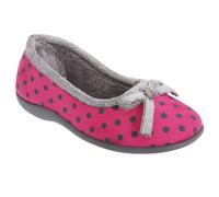 Louise Polka Dot Bow Slippers Sleepers Pink 4