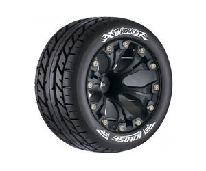 Louise RC ST-Rocket 1/10 Soft Compound Black Stadium Truck Wheels 12mm Hex L-T3208SBH