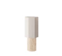 Louise Roe Eight Over Eight Table Lamp Small Travertine/Jute White