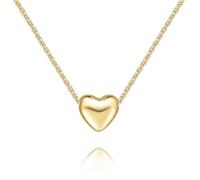 LOUISE VELLA Gold Necklace for Women 14K Gold Pendant Necklaces for Women Charm Beauty Elegance and A Hint of Romance Dainty Heart Pendant Necklaces