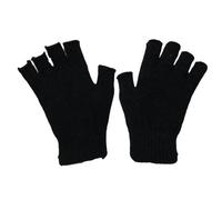 Louise23 3pairs Ladies Winter Warm Thermal Warmth Stretch Magic Fingerless MultI Use Glove Black