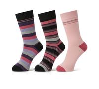 Louise23 Women’s Cotton Blend Socks - 12 Pairs Multi Colour Funky Spots, Stripes & Zig Zag Design | Ladies Office & Everyday Work Socks | Regular Fit