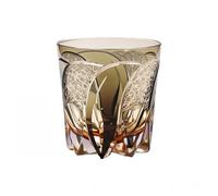LOUISEYUN Edo Kiriko Old Fashioned Hand Cut Crystal Whisky Glass 320ml Japanese Style Glasses -Cocktail-Vodka-Beer Drinkingware Glasses With Gift Box