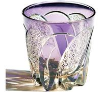 LOUISEYUN Old Fashioned Edo Kiriko Hand Cut Crystal Whisky Glass 320ml Japanese Style Glasses -Cocktail-Vodka-Beer Drinkingware Glasses With Gift Box