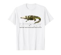 Louisiana American Alligator Wildlife Scenic Landscape Value Graphic T-Shirt, Men, White, M