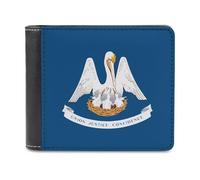 Louisiana Flag Funny Men's Wallets with ID Credit Card Holder Slim Front Pockets Bifold Wallet
