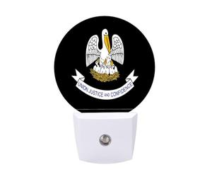 Louisiana Flag Funny Night Light Plug in Wall Auto Sensor LED Nightlight for Hallway Bedroom Kitchen Stair