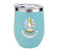Louisiana Flag Funny Stainless Steel Eggshell Cup 12oz Double Layer Vacuum Red Wine Cups U-Shaped Tumbler with Lid