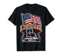 Louisiana Honors The Red White and Blue Value Graphic T-Shirt, Men, Black, M