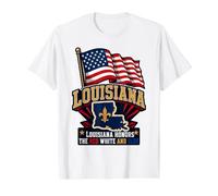 Louisiana Honors The Red White and Blue Value Graphic T-Shirt, Men, White, S