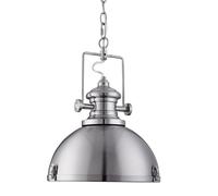 louisiana industrial ceiling pendant light in satin silver