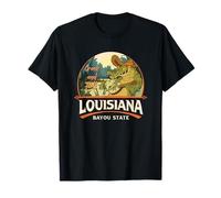 Louisiana LA USA Swamp Alligator Playing Banjo Souvenirs T-Shirt
