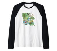 Louisiana Love Map Art with Southern Charm and Pride Raglan Baseball Tee