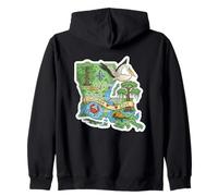 Louisiana Love Map Art with Southern Charm and Pride Zip Hoodie