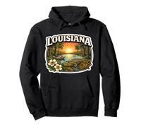 Louisiana Souvenir Vacation Memorabilia Badge State Visitor Pullover Hoodie