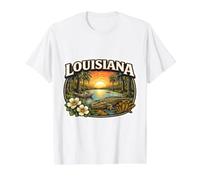 Louisiana Souvenir Vacation Memorabilia Badge State Visitor Value Graphic T-Shirt, Men, White, M