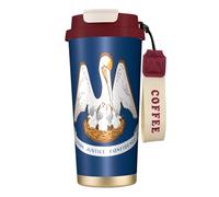 Louisiana State Flag 17 oz Stainless Steel Insulated Coffee MugRed - Leak-Proof Dual Drink Travel Mug