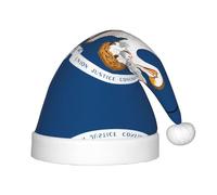 Louisiana State Flag Christmas Hat - Classic Santa Xmas & New Year Party Headwear - Perfect for Holiday Celebrations, Halloween