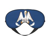 Louisiana State Flag Comfortable Sleeping Aid Soft Eye Mask Adjustable Blackout Cover Reversible Night Rest