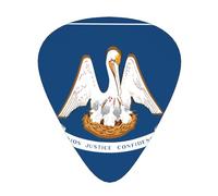 Louisiana State Flag guitar picks in three different thicknesses, suitable for electric guitar and band players