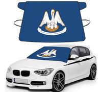 Louisiana State Flag Print Car Windshield Sun Shade, Oxford Winter Windshield Cover For Snow Ice Uv Secure For All-Season